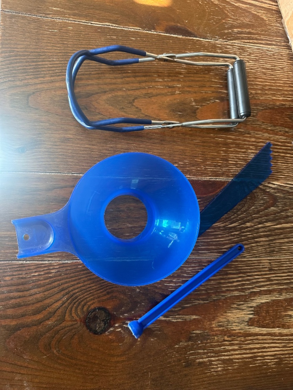 Ball Canning tools: Wide Mouth Funnel, Magnetic Lid Lifter, Jar Lifter, and Bubb